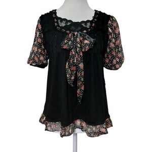 Axes Femme - Floral Ribbon Top